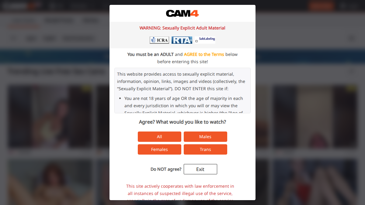 Cam4 · -sivuston esikatselu