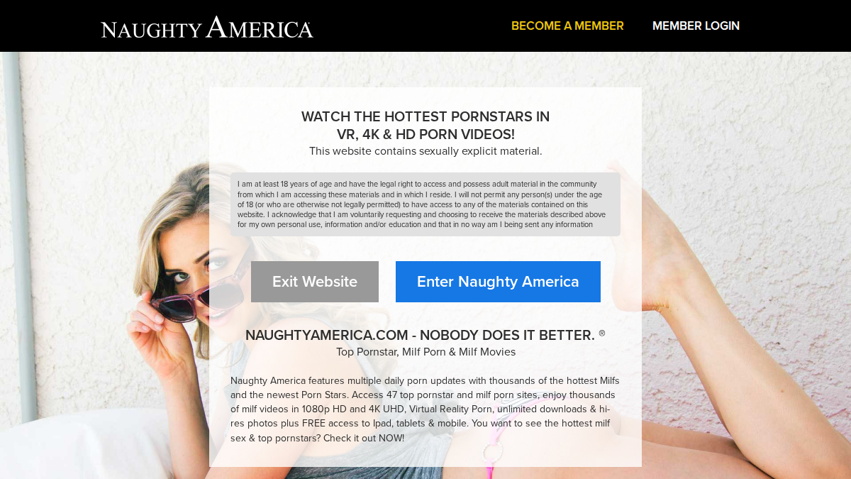 Naughty America · -sivuston esikatselu