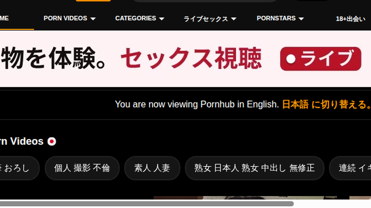PornHub · -sivuston esikatselu
