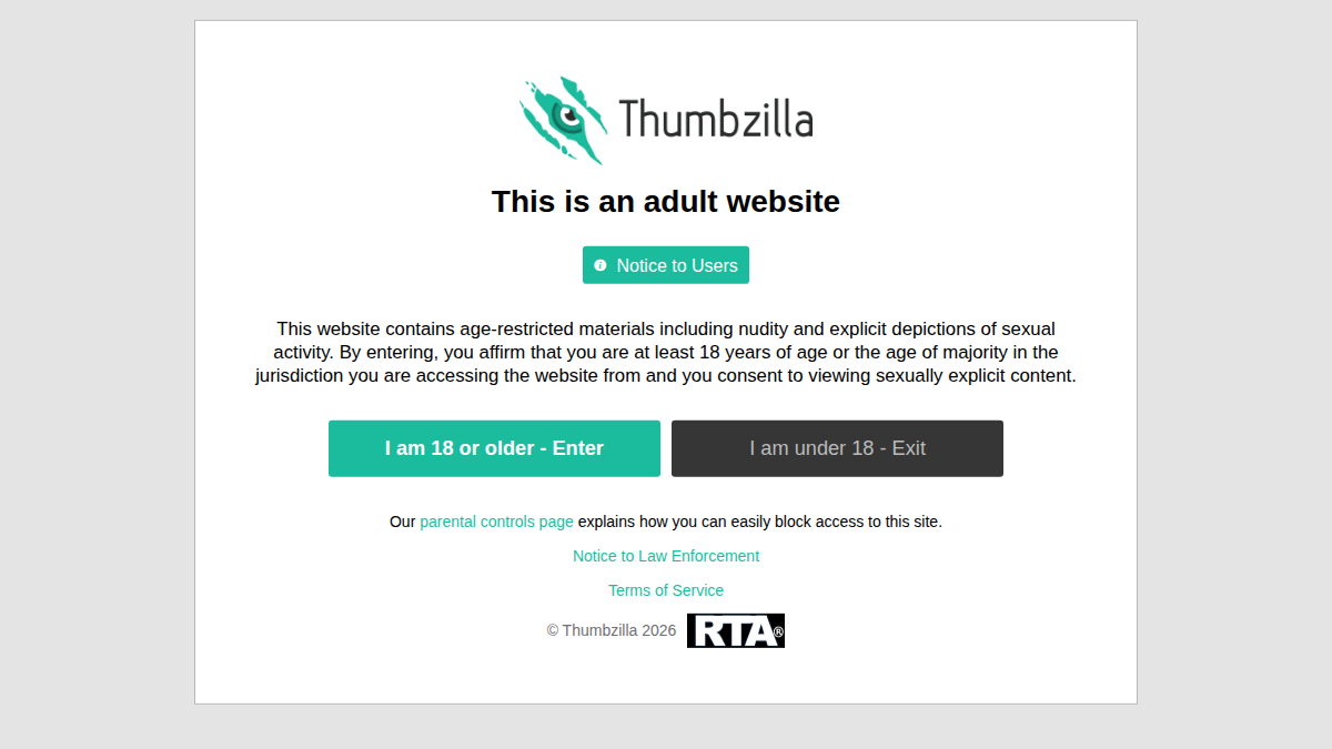 Thumbzilla · -sivuston esikatselu
