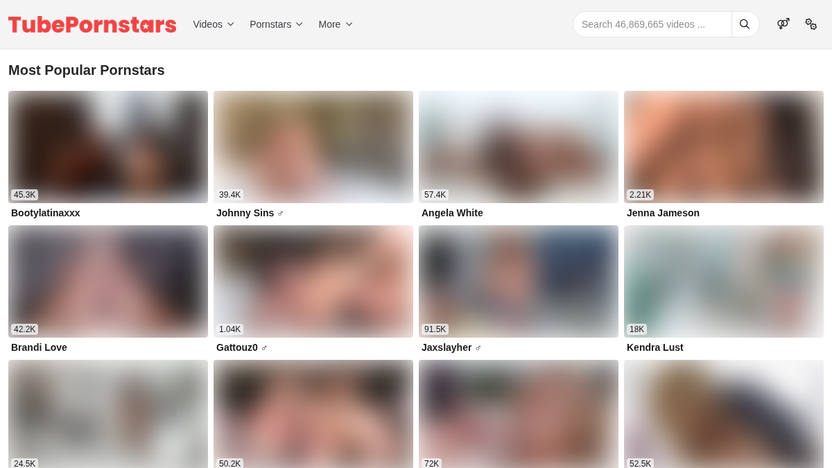 TubePornstars · -sivuston esikatselu