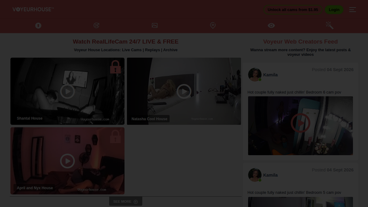 Voyeur House · -sivuston esikatselu